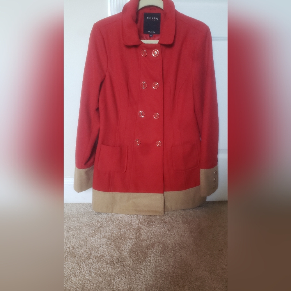 Therapy Red and Tan Pea Coat